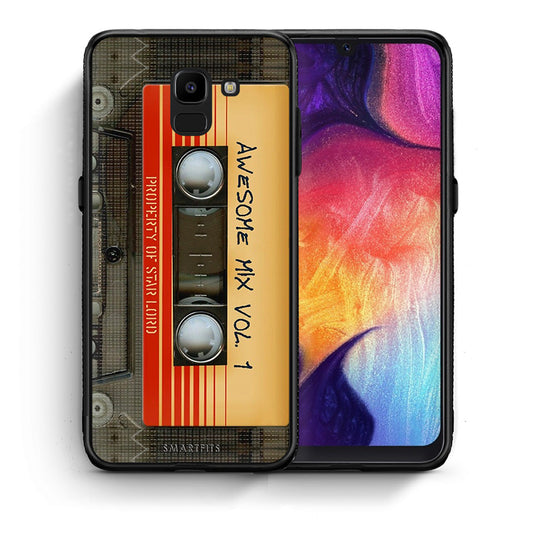 Θήκη Samsung J6 Awesome Mix από τη Smartfits με σχέδιο στο πίσω μέρος και μαύρο περίβλημα | Samsung J6 Awesome Mix case with colorful back and black bezels