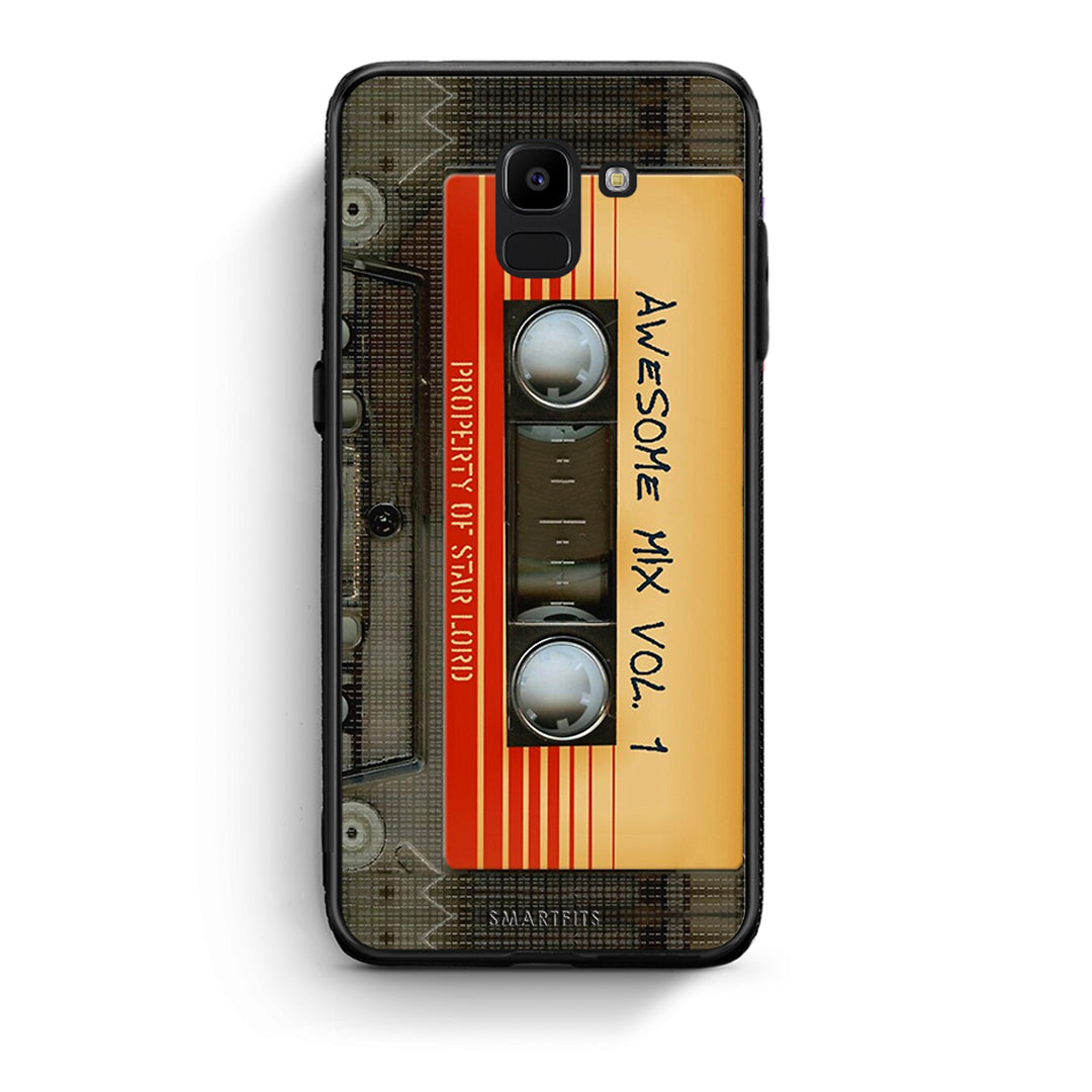 samsung J6 Awesome Mix θήκη από τη Smartfits με σχέδιο στο πίσω μέρος και μαύρο περίβλημα | Smartphone case with colorful back and black bezels by Smartfits