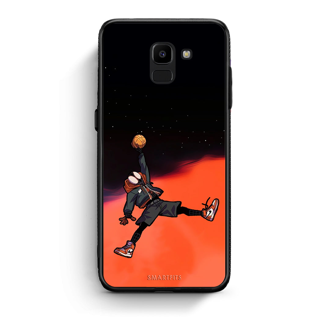 samsung J6 Basketball Hero θήκη από τη Smartfits με σχέδιο στο πίσω μέρος και μαύρο περίβλημα | Smartphone case with colorful back and black bezels by Smartfits