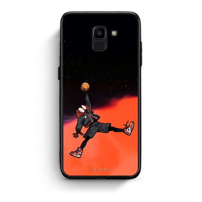 samsung J6 Basketball Hero θήκη από τη Smartfits με σχέδιο στο πίσω μέρος και μαύρο περίβλημα | Smartphone case with colorful back and black bezels by Smartfits