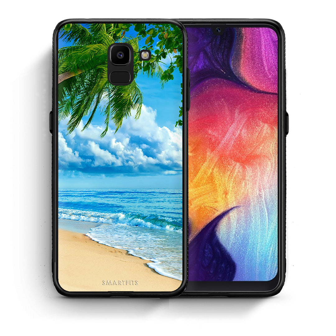 Θήκη Samsung J6 Beautiful Beach από τη Smartfits με σχέδιο στο πίσω μέρος και μαύρο περίβλημα | Samsung J6 Beautiful Beach case with colorful back and black bezels