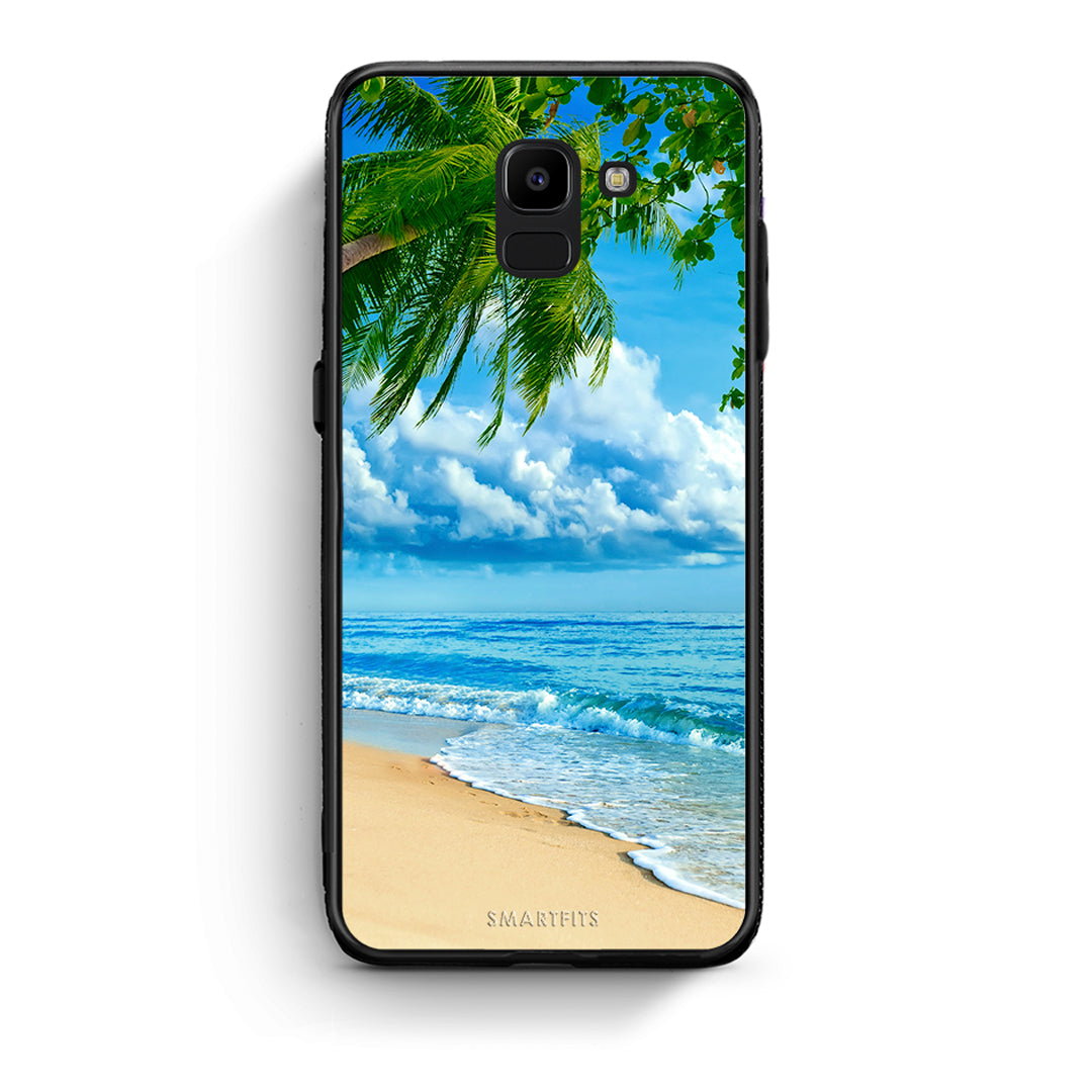 samsung J6 Beautiful Beach θήκη από τη Smartfits με σχέδιο στο πίσω μέρος και μαύρο περίβλημα | Smartphone case with colorful back and black bezels by Smartfits