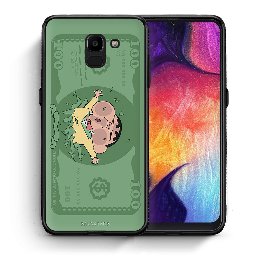 Θήκη Αγίου Βαλεντίνου Samsung J6 Big Money από τη Smartfits με σχέδιο στο πίσω μέρος και μαύρο περίβλημα | Samsung J6 Big Money case with colorful back and black bezels