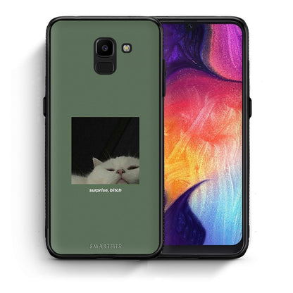 Θήκη Samsung J6 Bitch Surprise από τη Smartfits με σχέδιο στο πίσω μέρος και μαύρο περίβλημα | Samsung J6 Bitch Surprise case with colorful back and black bezels