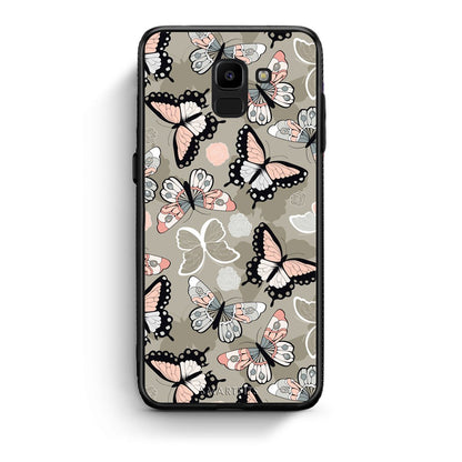 135 - samsung Galaxy J6 Butterflies Boho case, cover, bumper