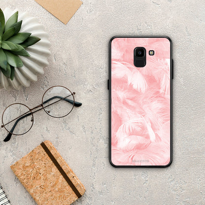 Boho Pink Feather - Samsung Galaxy J6 θήκη