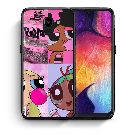 Θήκη Αγίου Βαλεντίνου Samsung J6 Bubble Girls από τη Smartfits με σχέδιο στο πίσω μέρος και μαύρο περίβλημα | Samsung J6 Bubble Girls case with colorful back and black bezels