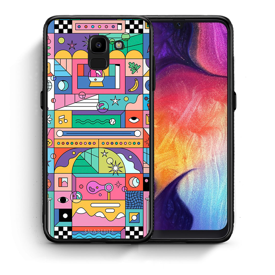 Θήκη Samsung J6 Bubbles Soap από τη Smartfits με σχέδιο στο πίσω μέρος και μαύρο περίβλημα | Samsung J6 Bubbles Soap case with colorful back and black bezels