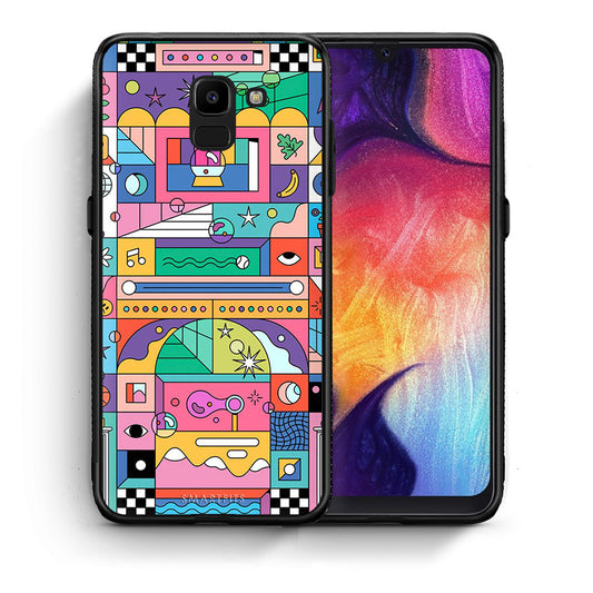 Θήκη Samsung J6 Bubbles Soap από τη Smartfits με σχέδιο στο πίσω μέρος και μαύρο περίβλημα | Samsung J6 Bubbles Soap case with colorful back and black bezels
