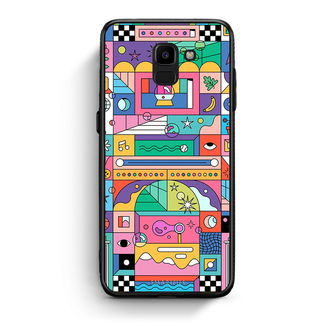 samsung J6 Bubbles Soap θήκη από τη Smartfits με σχέδιο στο πίσω μέρος και μαύρο περίβλημα | Smartphone case with colorful back and black bezels by Smartfits