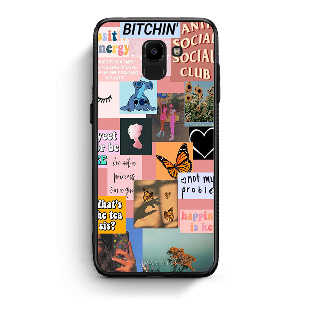 samsung J6 Collage Bitchin Θήκη Αγίου Βαλεντίνου από τη Smartfits με σχέδιο στο πίσω μέρος και μαύρο περίβλημα | Smartphone case with colorful back and black bezels by Smartfits