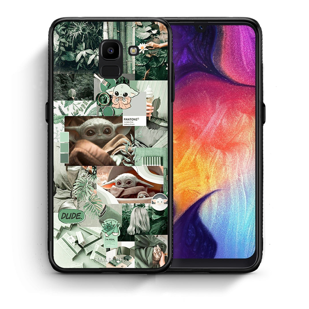 Θήκη Αγίου Βαλεντίνου Samsung J6 Collage Dude από τη Smartfits με σχέδιο στο πίσω μέρος και μαύρο περίβλημα | Samsung J6 Collage Dude case with colorful back and black bezels