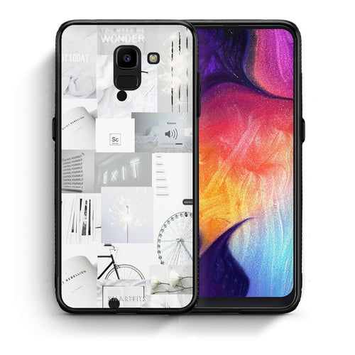 Θήκη Αγίου Βαλεντίνου Samsung J6 Collage Make Me Wonder από τη Smartfits με σχέδιο στο πίσω μέρος και μαύρο περίβλημα | Samsung J6 Collage Make Me Wonder case with colorful back and black bezels