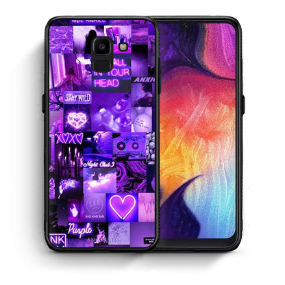 Θήκη Αγίου Βαλεντίνου Samsung J6 Collage Stay Wild από τη Smartfits με σχέδιο στο πίσω μέρος και μαύρο περίβλημα | Samsung J6 Collage Stay Wild case with colorful back and black bezels