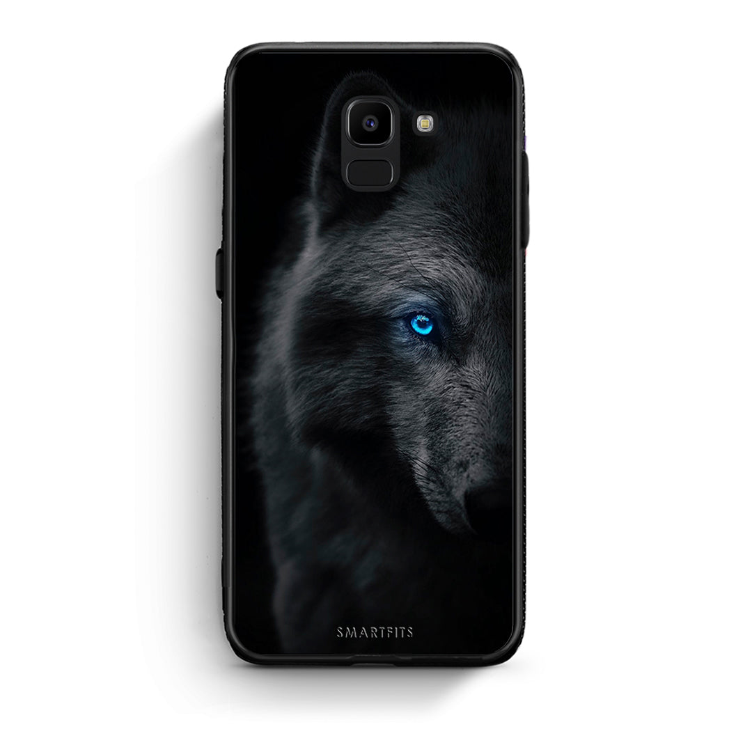 samsung J6 Dark Wolf θήκη από τη Smartfits με σχέδιο στο πίσω μέρος και μαύρο περίβλημα | Smartphone case with colorful back and black bezels by Smartfits