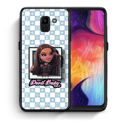 Θήκη Αγίου Βαλεντίνου Samsung J6 Devil Baby από τη Smartfits με σχέδιο στο πίσω μέρος και μαύρο περίβλημα | Samsung J6 Devil Baby case with colorful back and black bezels