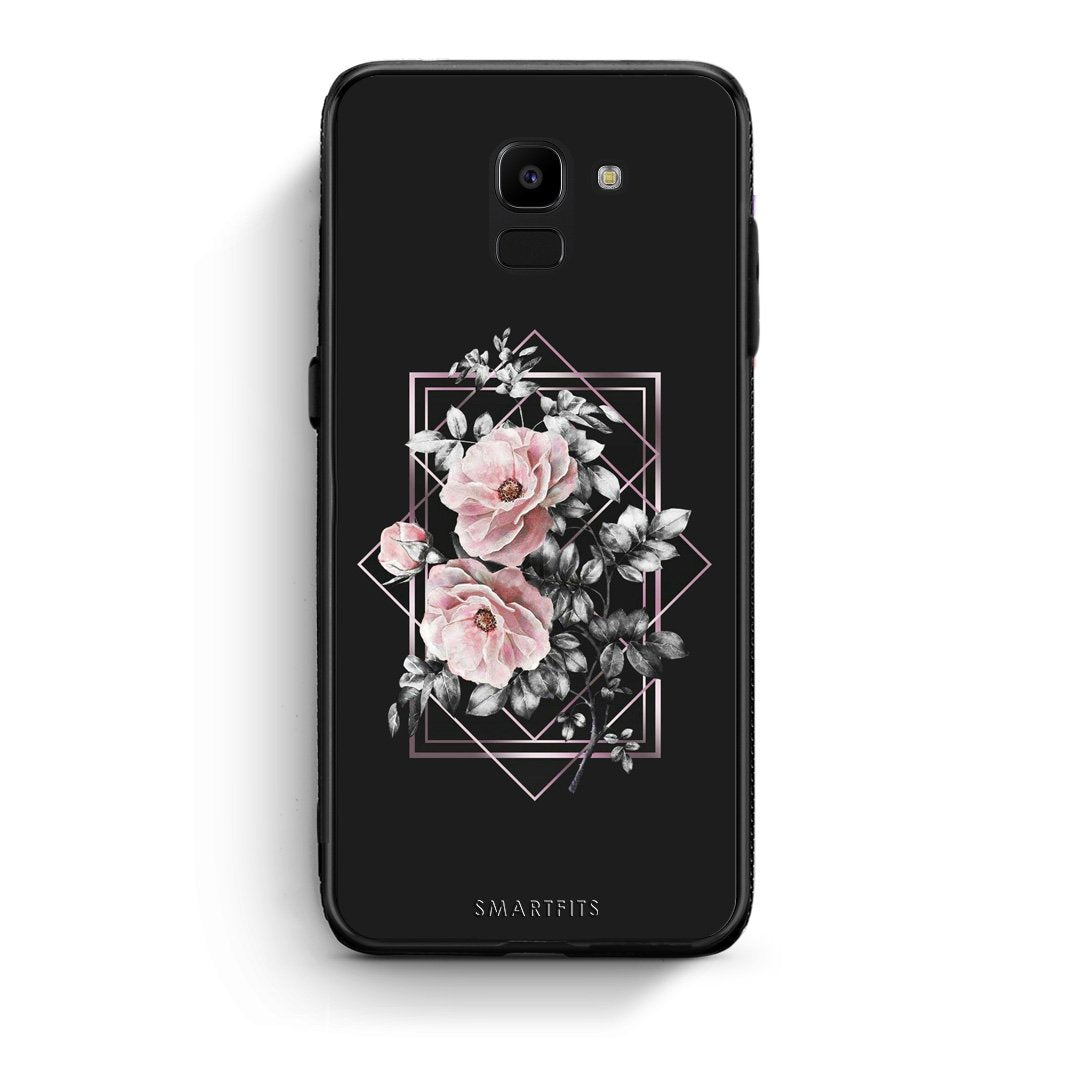 4 - samsung J6 Frame Flower case, cover, bumper