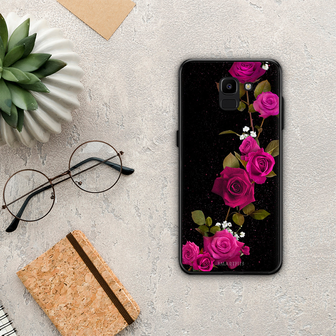 Flower Red Roses - Samsung Galaxy J6 θήκη