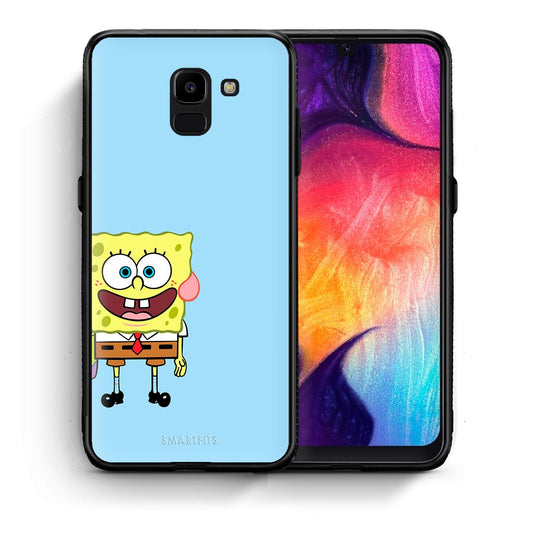 Θήκη Samsung J6 Friends Bob από τη Smartfits με σχέδιο στο πίσω μέρος και μαύρο περίβλημα | Samsung J6 Friends Bob case with colorful back and black bezels