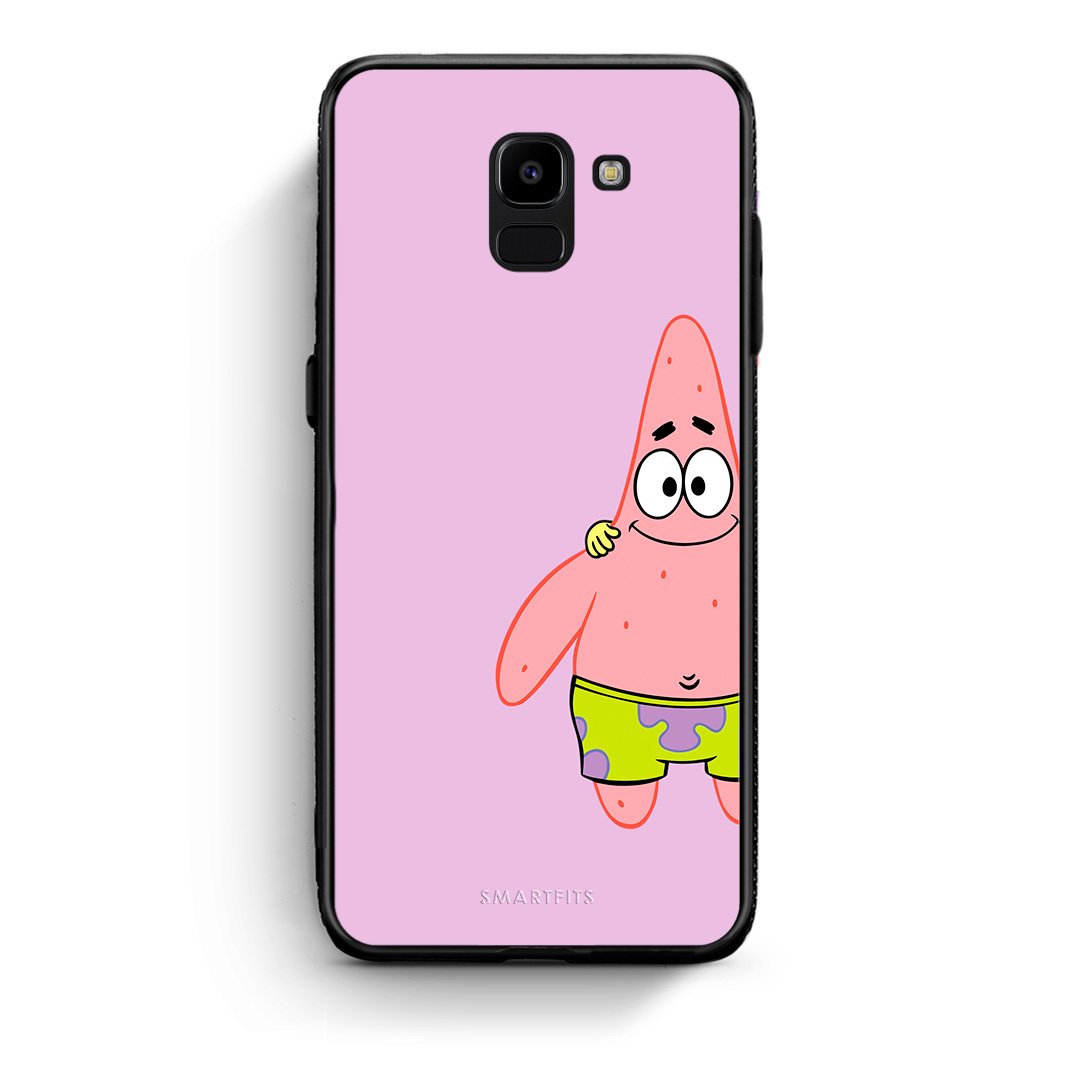 samsung J6  Friends Patrick θήκη από τη Smartfits με σχέδιο στο πίσω μέρος και μαύρο περίβλημα | Smartphone case with colorful back and black bezels by Smartfits