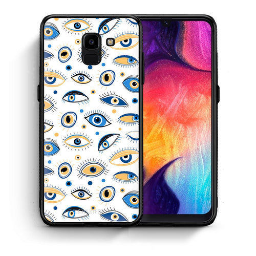 Θήκη Samsung J6 Ftou Ftou από τη Smartfits με σχέδιο στο πίσω μέρος και μαύρο περίβλημα | Samsung J6 Ftou Ftou case with colorful back and black bezels