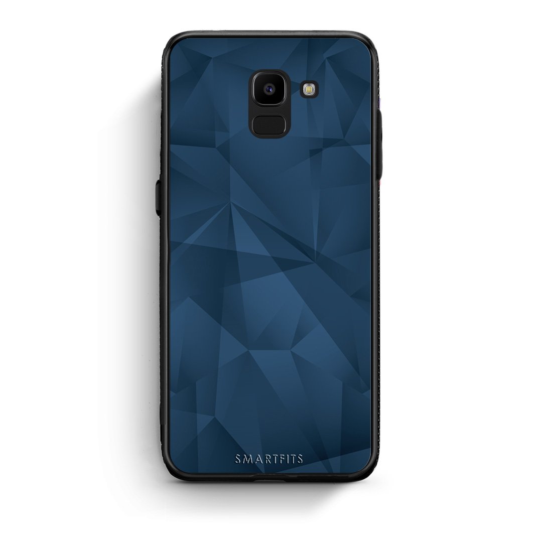 39 - samsung Galaxy J6 Blue Abstract Geometric case, cover, bumper