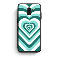 Thumbnail for samsung J6 Green Hearts θήκη από τη Smartfits με σχέδιο στο πίσω μέρος και μαύρο περίβλημα | Smartphone case with colorful back and black bezels by Smartfits
