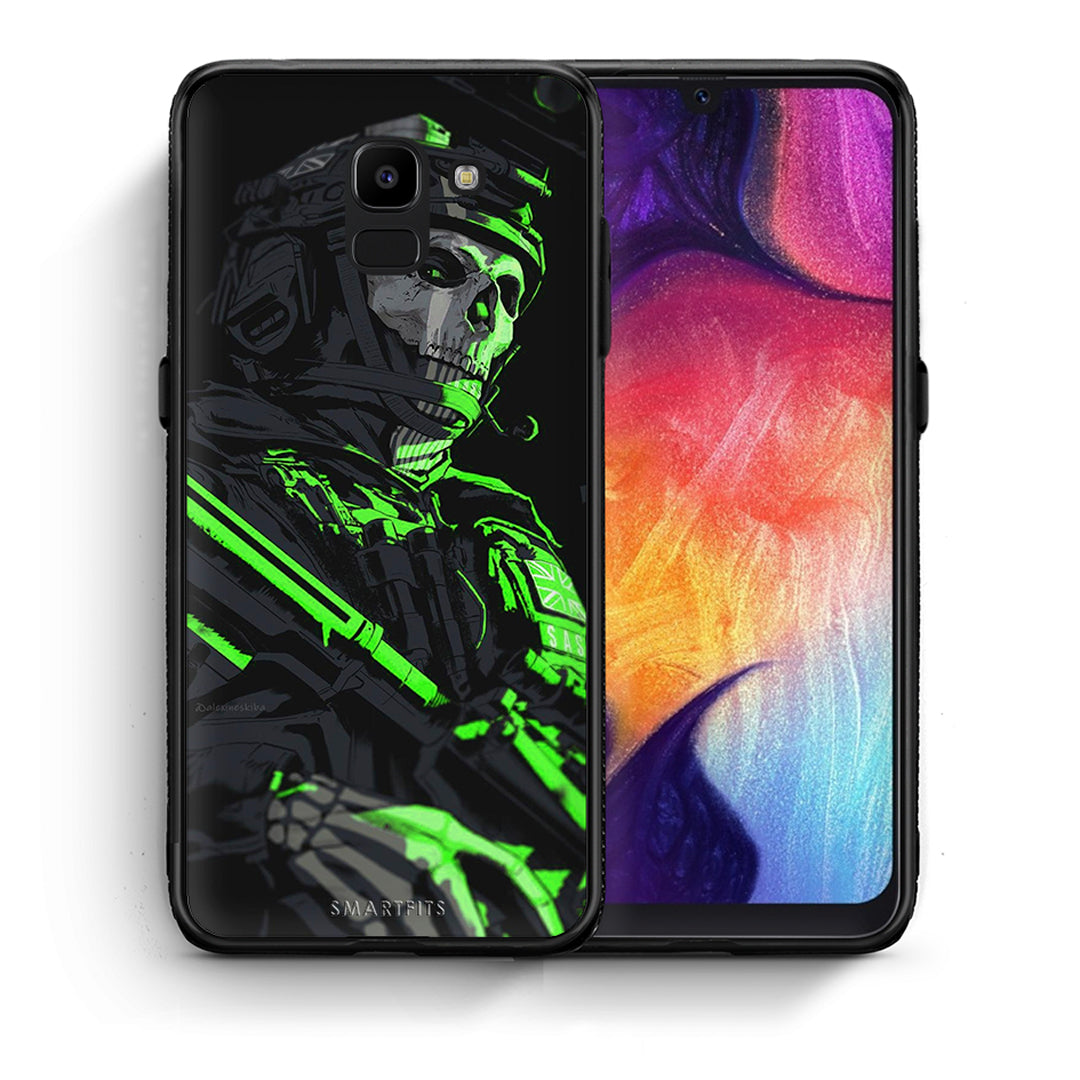 Θήκη Αγίου Βαλεντίνου Samsung J6 Green Soldier από τη Smartfits με σχέδιο στο πίσω μέρος και μαύρο περίβλημα | Samsung J6 Green Soldier case with colorful back and black bezels