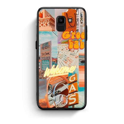 samsung J6 Groovy Babe Θήκη Αγίου Βαλεντίνου από τη Smartfits με σχέδιο στο πίσω μέρος και μαύρο περίβλημα | Smartphone case with colorful back and black bezels by Smartfits
