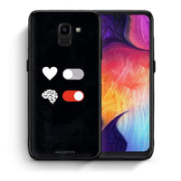 Thumbnail for Θήκη Αγίου Βαλεντίνου Samsung J6 Heart Vs Brain από τη Smartfits με σχέδιο στο πίσω μέρος και μαύρο περίβλημα | Samsung J6 Heart Vs Brain case with colorful back and black bezels