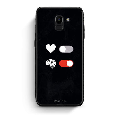 samsung J6 Heart Vs Brain Θήκη Αγίου Βαλεντίνου από τη Smartfits με σχέδιο στο πίσω μέρος και μαύρο περίβλημα | Smartphone case with colorful back and black bezels by Smartfits