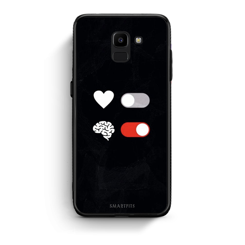 samsung J6 Heart Vs Brain Θήκη Αγίου Βαλεντίνου από τη Smartfits με σχέδιο στο πίσω μέρος και μαύρο περίβλημα | Smartphone case with colorful back and black bezels by Smartfits