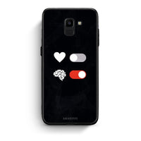Thumbnail for samsung J6 Heart Vs Brain Θήκη Αγίου Βαλεντίνου από τη Smartfits με σχέδιο στο πίσω μέρος και μαύρο περίβλημα | Smartphone case with colorful back and black bezels by Smartfits