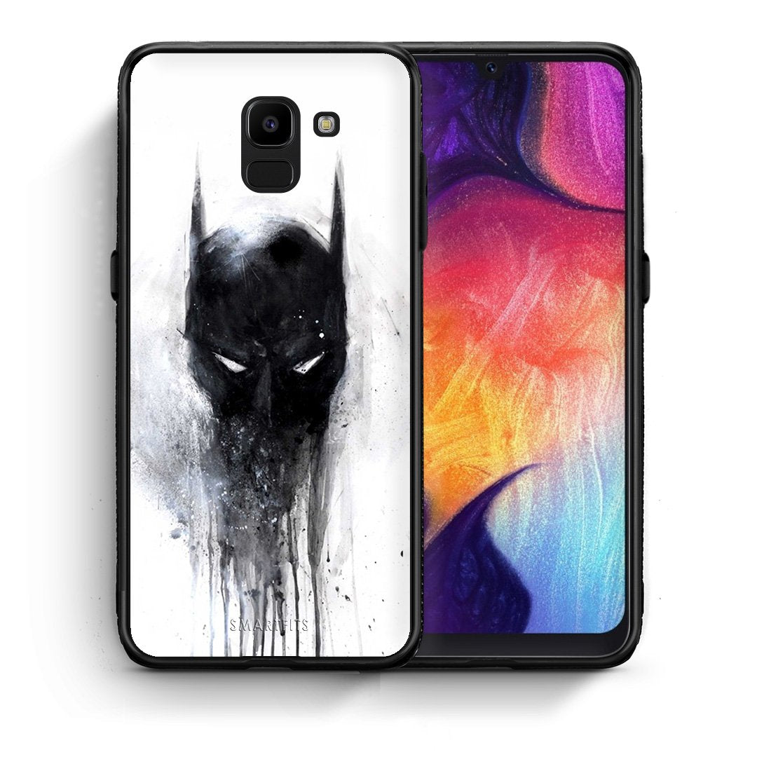 Θήκη Samsung J6 Paint Bat Hero από τη Smartfits με σχέδιο στο πίσω μέρος και μαύρο περίβλημα | Samsung J6 Paint Bat Hero case with colorful back and black bezels