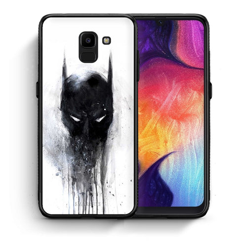 Θήκη Samsung J6 Paint Bat Hero από τη Smartfits με σχέδιο στο πίσω μέρος και μαύρο περίβλημα | Samsung J6 Paint Bat Hero case with colorful back and black bezels