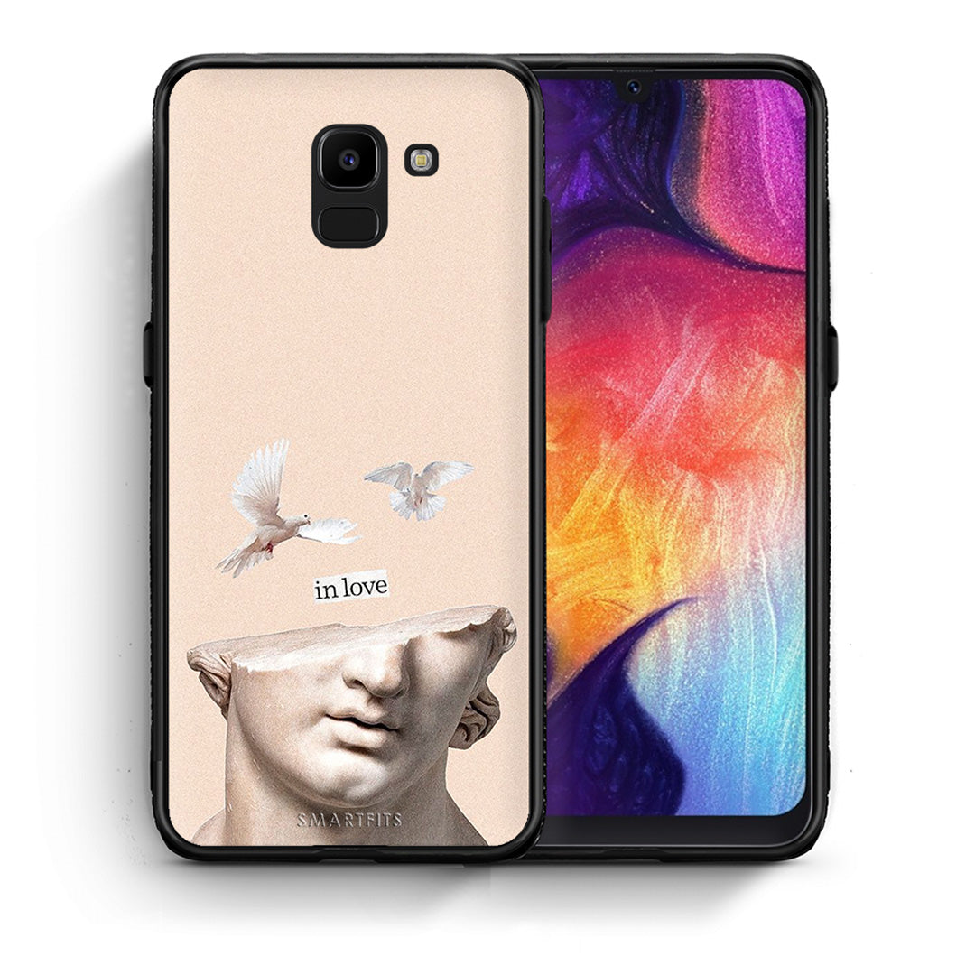 Θήκη Samsung J6 In Love από τη Smartfits με σχέδιο στο πίσω μέρος και μαύρο περίβλημα | Samsung J6 In Love case with colorful back and black bezels
