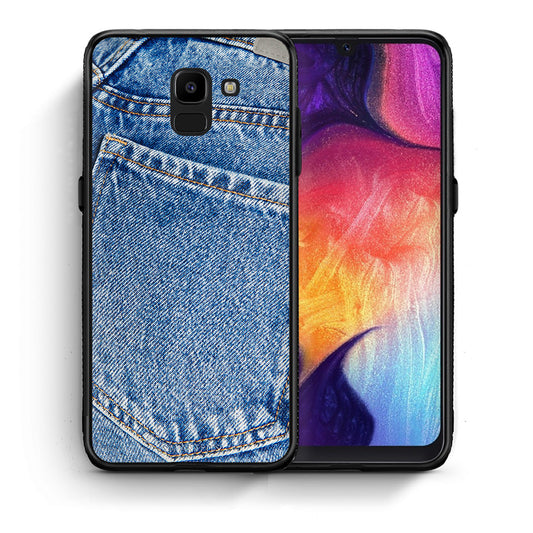 Θήκη Samsung J6 Jeans Pocket από τη Smartfits με σχέδιο στο πίσω μέρος και μαύρο περίβλημα | Samsung J6 Jeans Pocket case with colorful back and black bezels