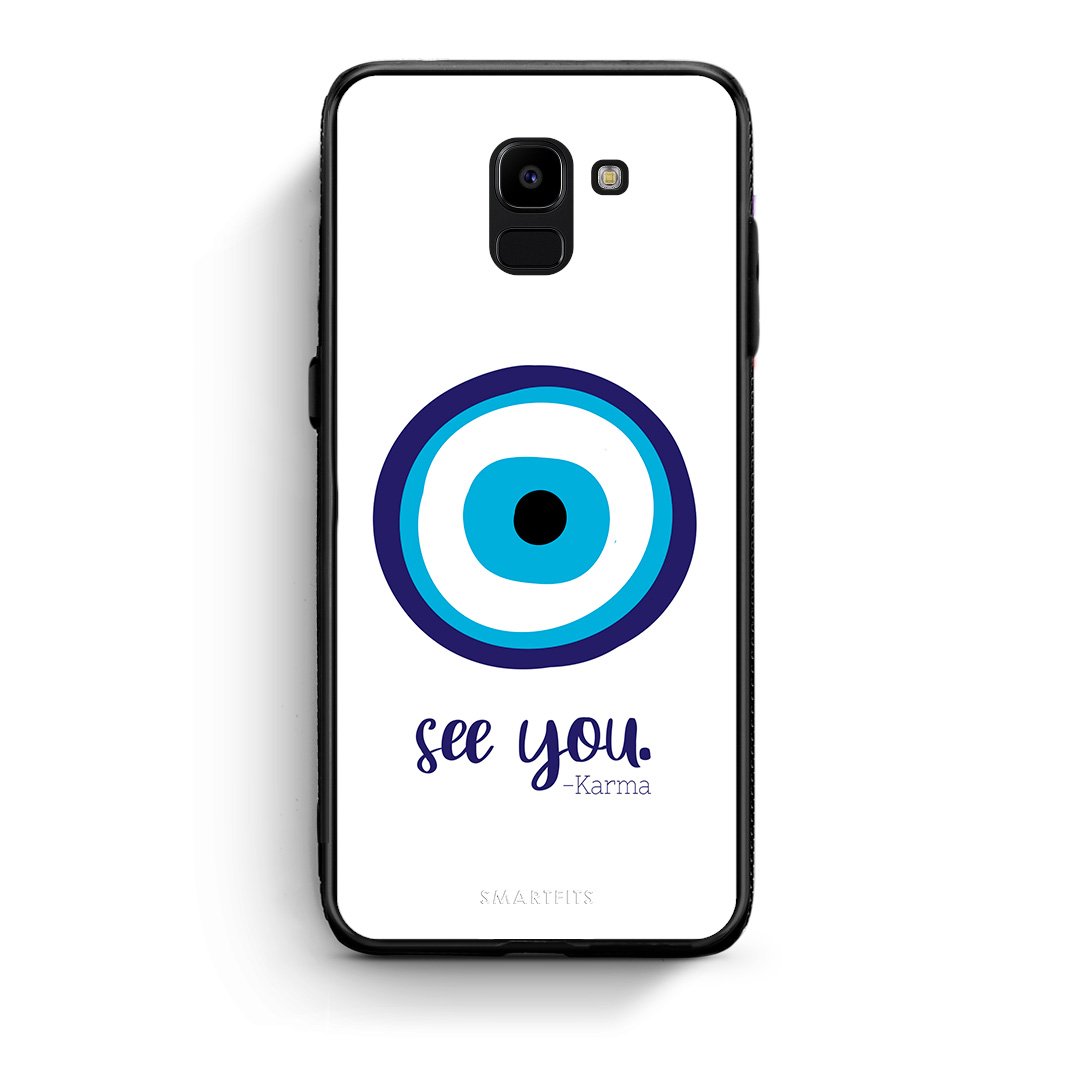 samsung J6 Karma Says θήκη από τη Smartfits με σχέδιο στο πίσω μέρος και μαύρο περίβλημα | Smartphone case with colorful back and black bezels by Smartfits