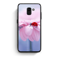 Thumbnail for samsung J6 Ladybug Flower θήκη από τη Smartfits με σχέδιο στο πίσω μέρος και μαύρο περίβλημα | Smartphone case with colorful back and black bezels by Smartfits