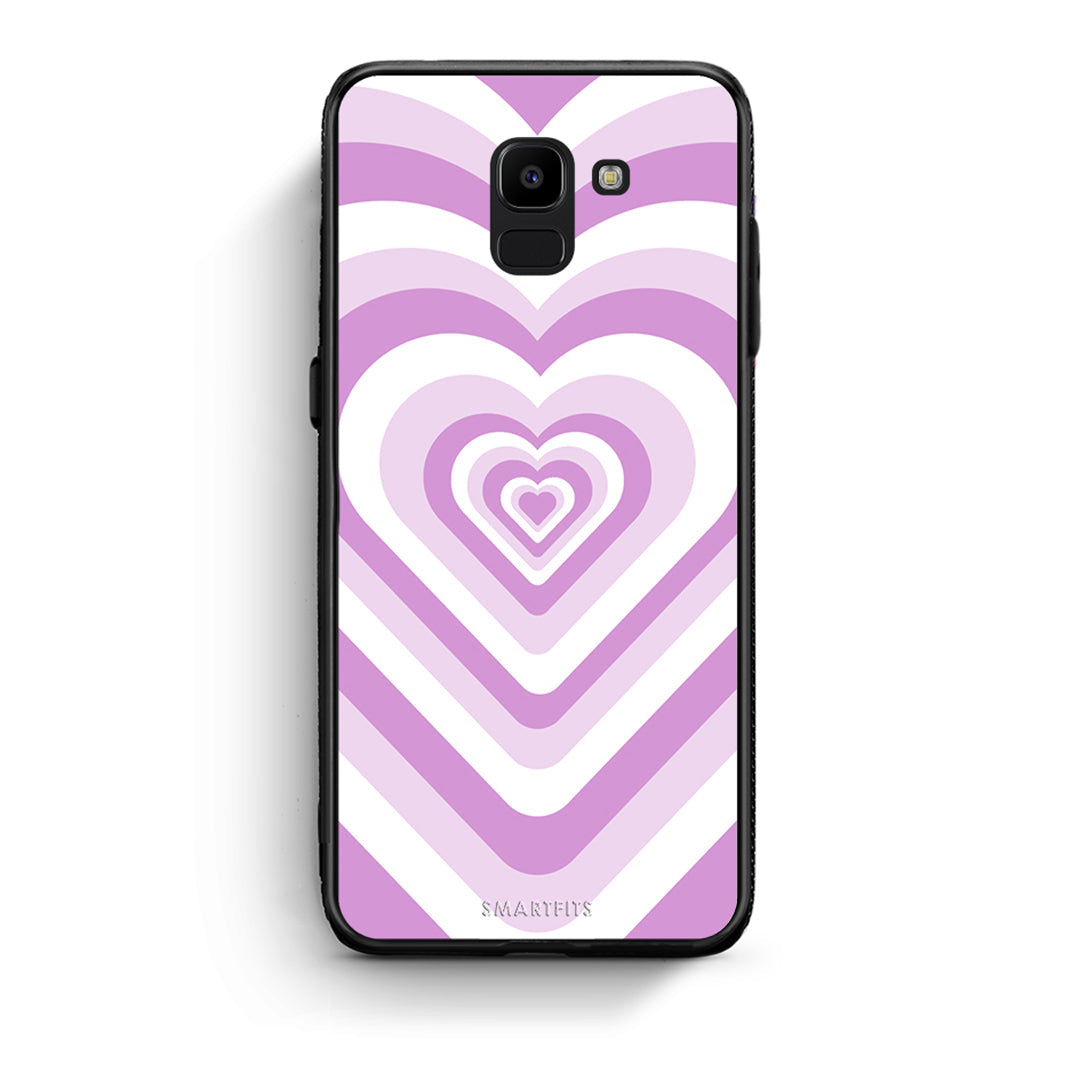 samsung J6 Lilac Hearts θήκη από τη Smartfits με σχέδιο στο πίσω μέρος και μαύρο περίβλημα | Smartphone case with colorful back and black bezels by Smartfits