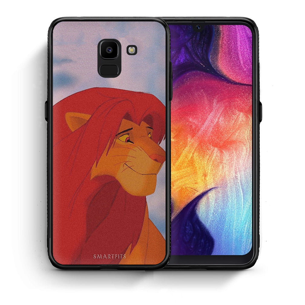 Θήκη Αγίου Βαλεντίνου Samsung J6 Lion Love 1 από τη Smartfits με σχέδιο στο πίσω μέρος και μαύρο περίβλημα | Samsung J6 Lion Love 1 case with colorful back and black bezels