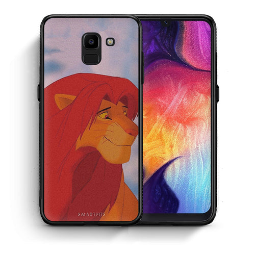 Θήκη Αγίου Βαλεντίνου Samsung J6 Lion Love 1 από τη Smartfits με σχέδιο στο πίσω μέρος και μαύρο περίβλημα | Samsung J6 Lion Love 1 case with colorful back and black bezels