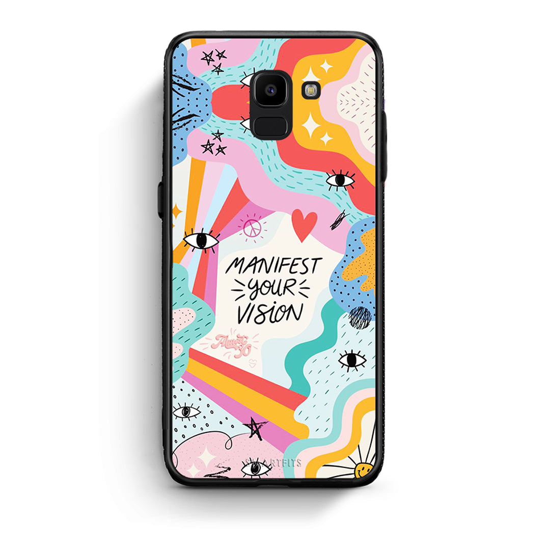samsung J6 Manifest Your Vision θήκη από τη Smartfits με σχέδιο στο πίσω μέρος και μαύρο περίβλημα | Smartphone case with colorful back and black bezels by Smartfits