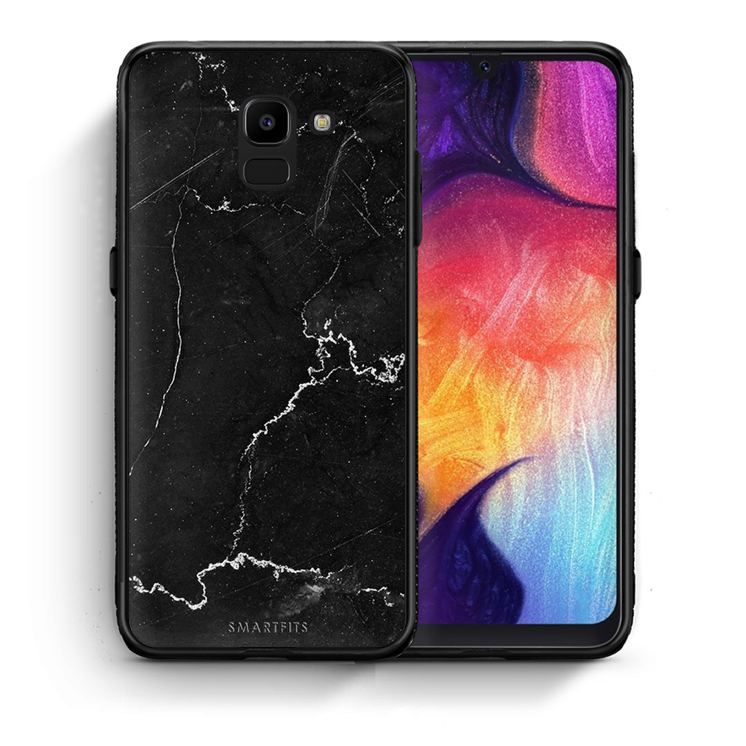 Θήκη Samsung J6 Marble Black από τη Smartfits με σχέδιο στο πίσω μέρος και μαύρο περίβλημα | Samsung J6 Marble Black case with colorful back and black bezels