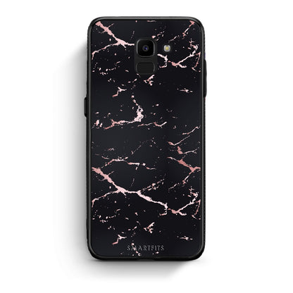 4 - samsung Galaxy J6 Black Rosegold Marble case, cover, bumper