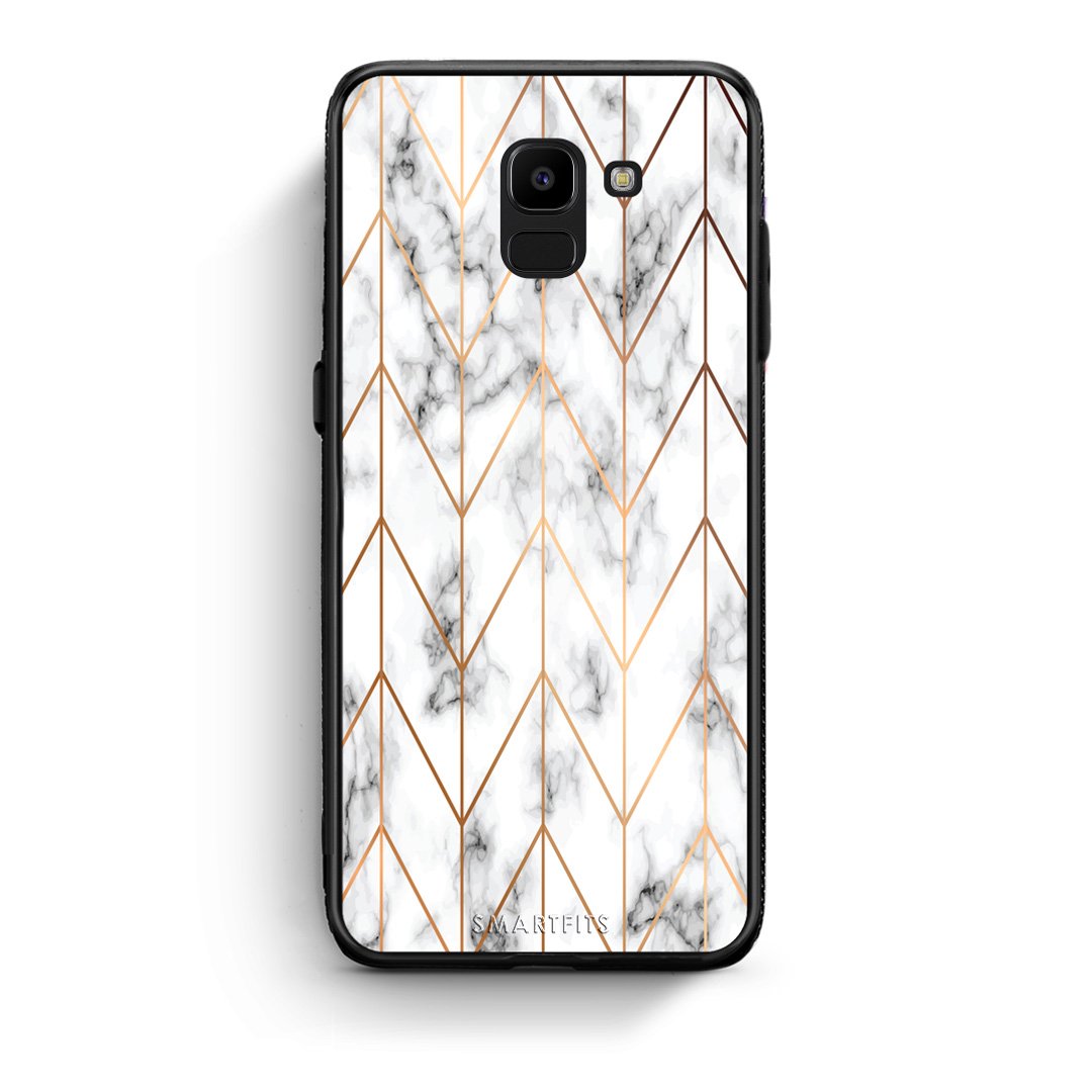 44 - samsung Galaxy J6 Gold Geometric Marble case, cover, bumper