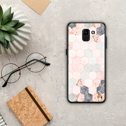 Marble Hexagon Pink - Samsung Galaxy J6 θήκη