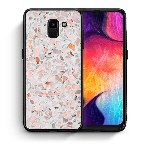 Θήκη Samsung J6 Marble Terrazzo από τη Smartfits με σχέδιο στο πίσω μέρος και μαύρο περίβλημα | Samsung J6 Marble Terrazzo case with colorful back and black bezels