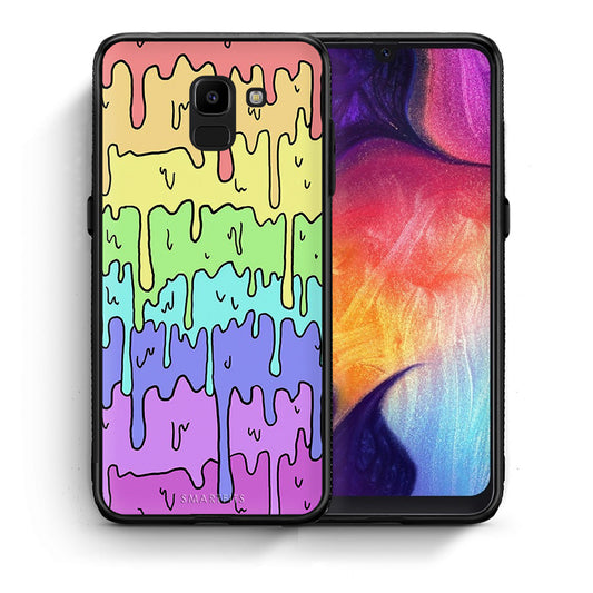 Θήκη Samsung J6 Melting Rainbow από τη Smartfits με σχέδιο στο πίσω μέρος και μαύρο περίβλημα | Samsung J6 Melting Rainbow case with colorful back and black bezels