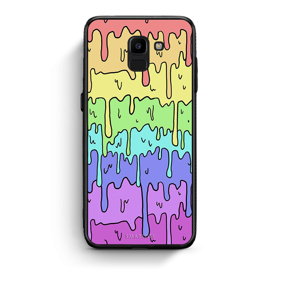 samsung J6 Melting Rainbow θήκη από τη Smartfits με σχέδιο στο πίσω μέρος και μαύρο περίβλημα | Smartphone case with colorful back and black bezels by Smartfits